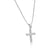 Sterling Silver 925 Rhodium Plated CZ Tube Cross Hip Hop Pendant