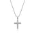 Sterling Silver 925 Rhodium Plated CZ Tube Cross Hip Hop Pendant