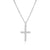 Sterling Silver 925 Rhodium Plated CZ Cross Hip Hop Pendant