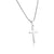 Sterling Silver 925 Silver Finish High Polished Flat Cross Pendant