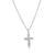 Sterling Silver 925 Rhodium Plated Cross Inlay Micro Pave CZ Cross Pendant