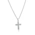 Sterling Silver 925 Rhodium Plated Cross Inlay Micro Pave CZ Cross Pendant