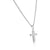 Sterling Silver 925 Rhodium Plated Cross Inlay Micro Pave CZ Cross Pendant